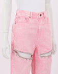 Area Crystal Cut Out Jeans Size 25