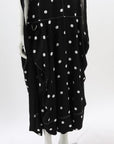 Lee Mathews Ruched Detail Polka Dot Dress Size 5