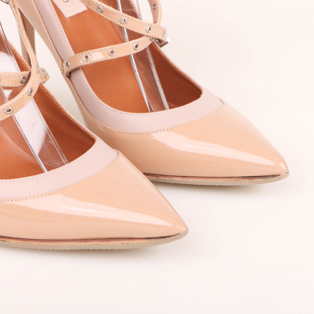 Valentino Patent Leather Love Latch Heels Size 38