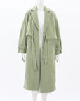 Flannel Cotton Trench Coat Size Small