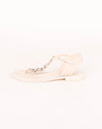 Chanel Interlocking Logo Leather Chain Sandals Size 38