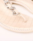 Chanel Interlocking Logo Leather Chain Sandals Size 38
