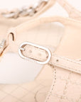 Chanel Interlocking Logo Leather Chain Sandals Size 38