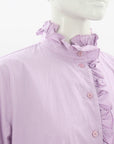 Scanlan Theodore Stripe Ruffle Collar Shirt Size 8