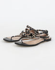 Valentino Leather Rockstud Caged Flat Sandals Size 39