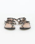 Valentino Leather Rockstud Caged Flat Sandals Size 39