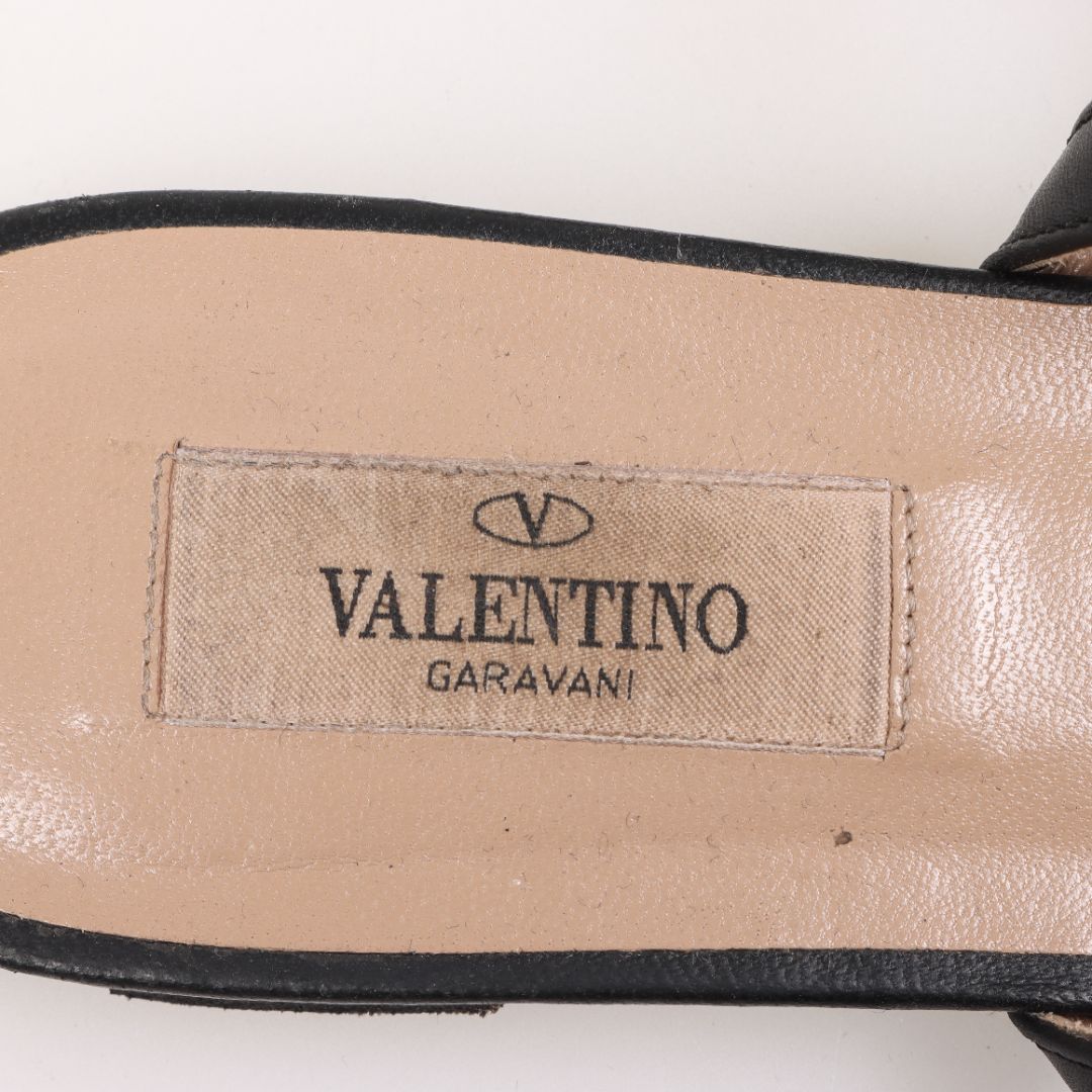 Valentino Leather Rockstud Caged Flat Sandals Size 39