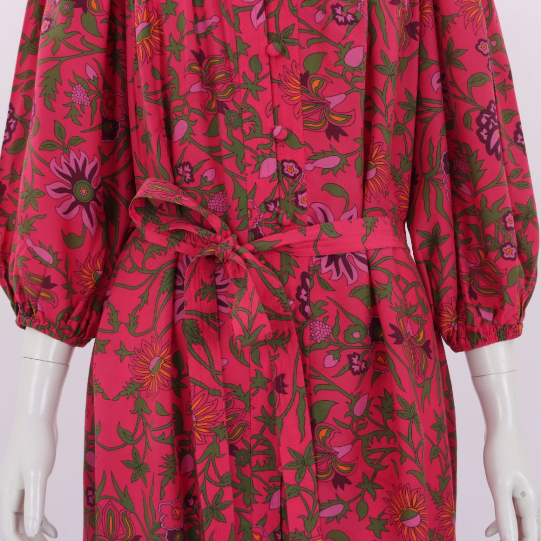 Cable Melbourne Silk Blend Print Midi Dress Size 14