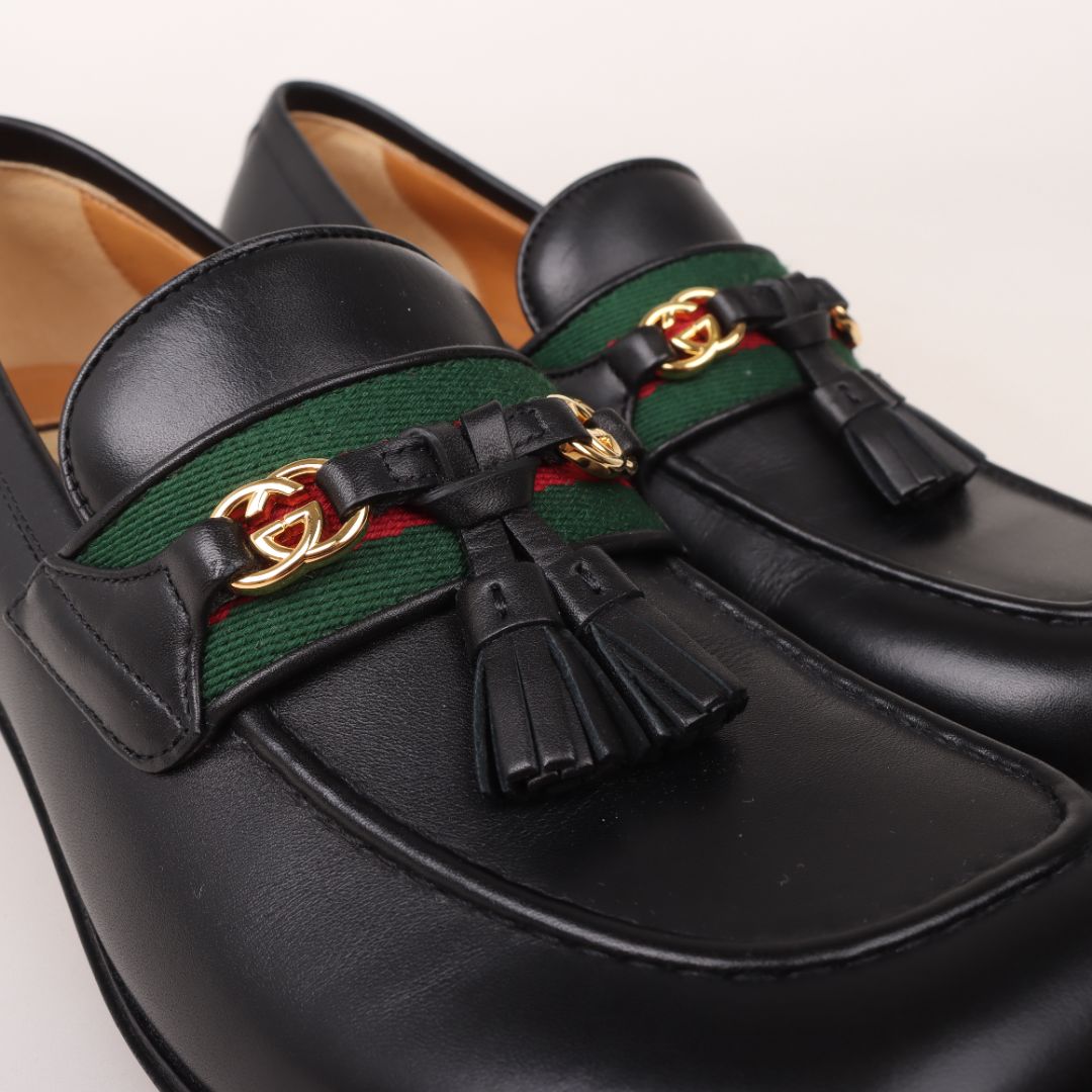 Gucci Web Interlocking G Loafers Size 37
