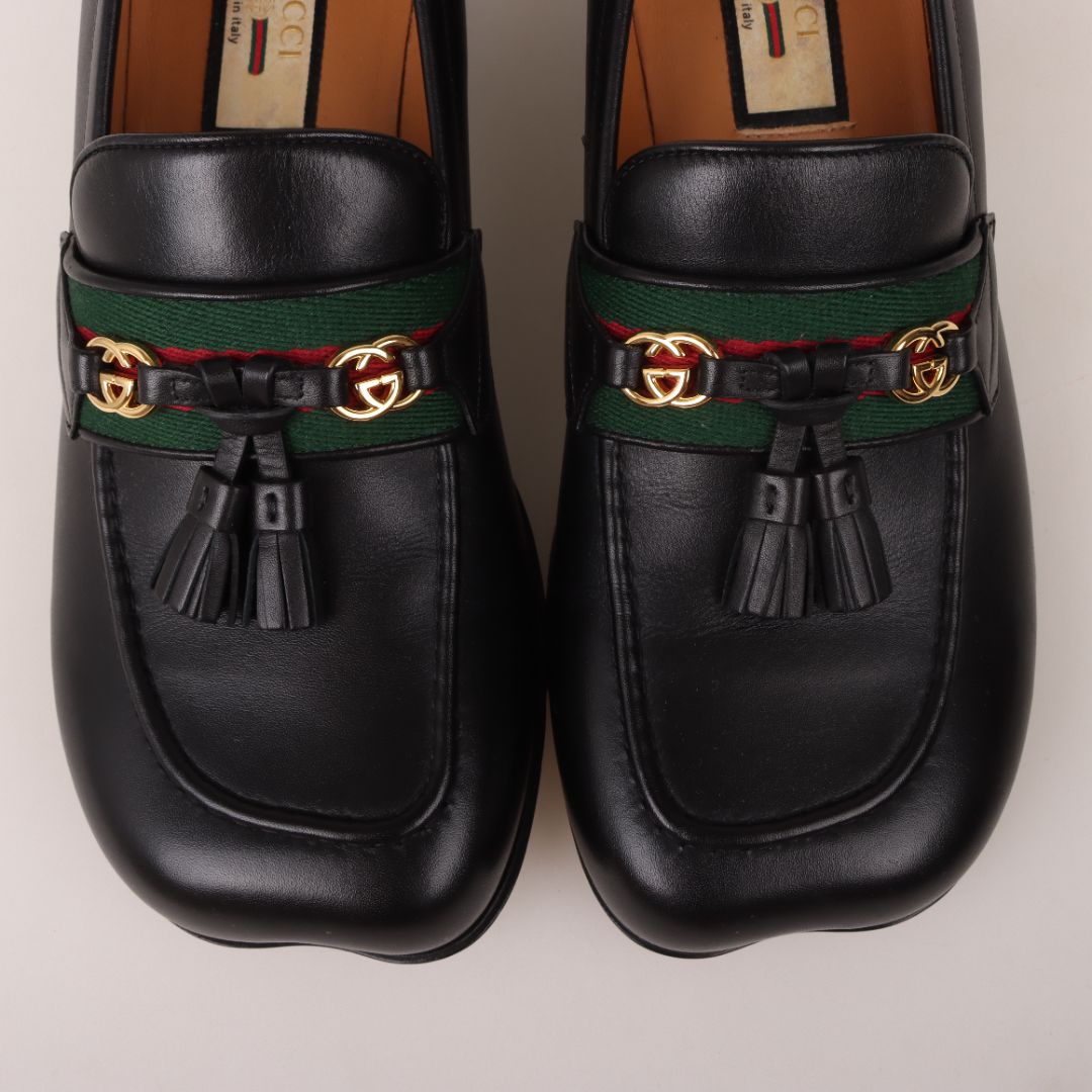Gucci Web Interlocking G Loafers Size 37