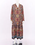 Johnny Was Silk Print Maxi Dress Size Large
