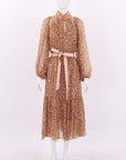 Zimmermann Leopard Print Silk Midi Dress Size 2