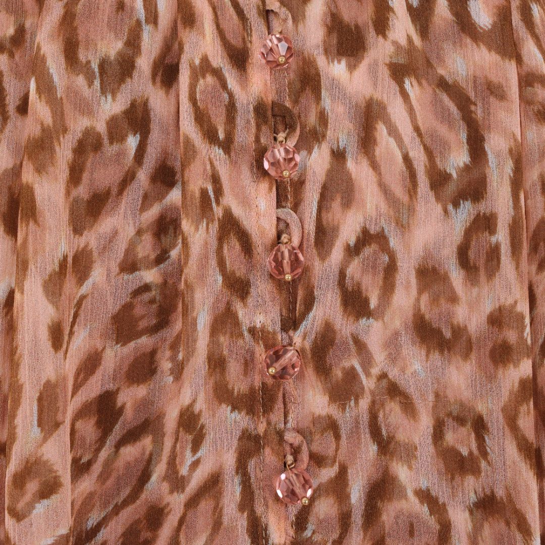 Zimmermann Leopard Print Silk Midi Dress Size 2