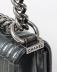 Chanel Patent Leather Boy Bag Size Old Medium