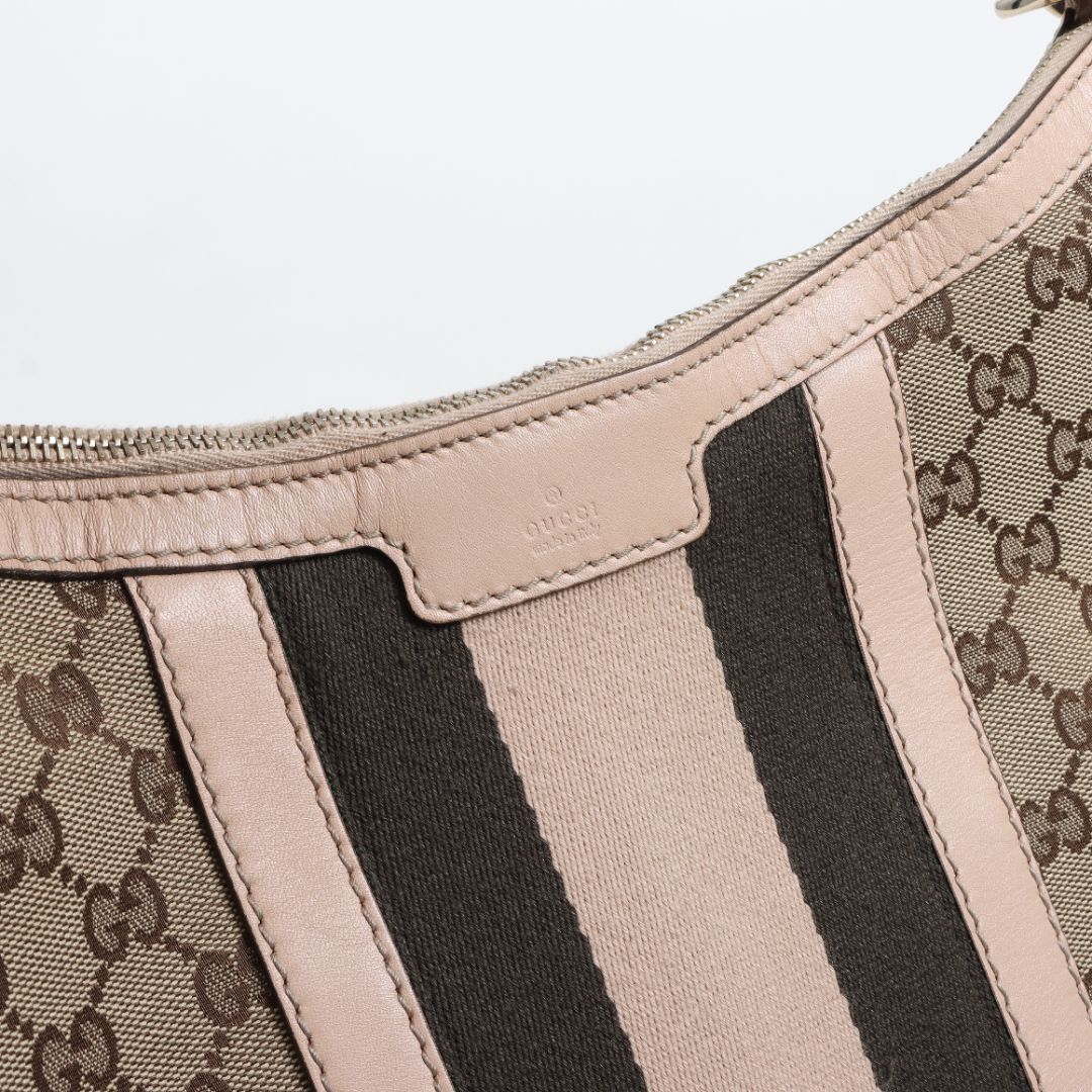 Gucci Monogram Vintage Web Hobo Bag