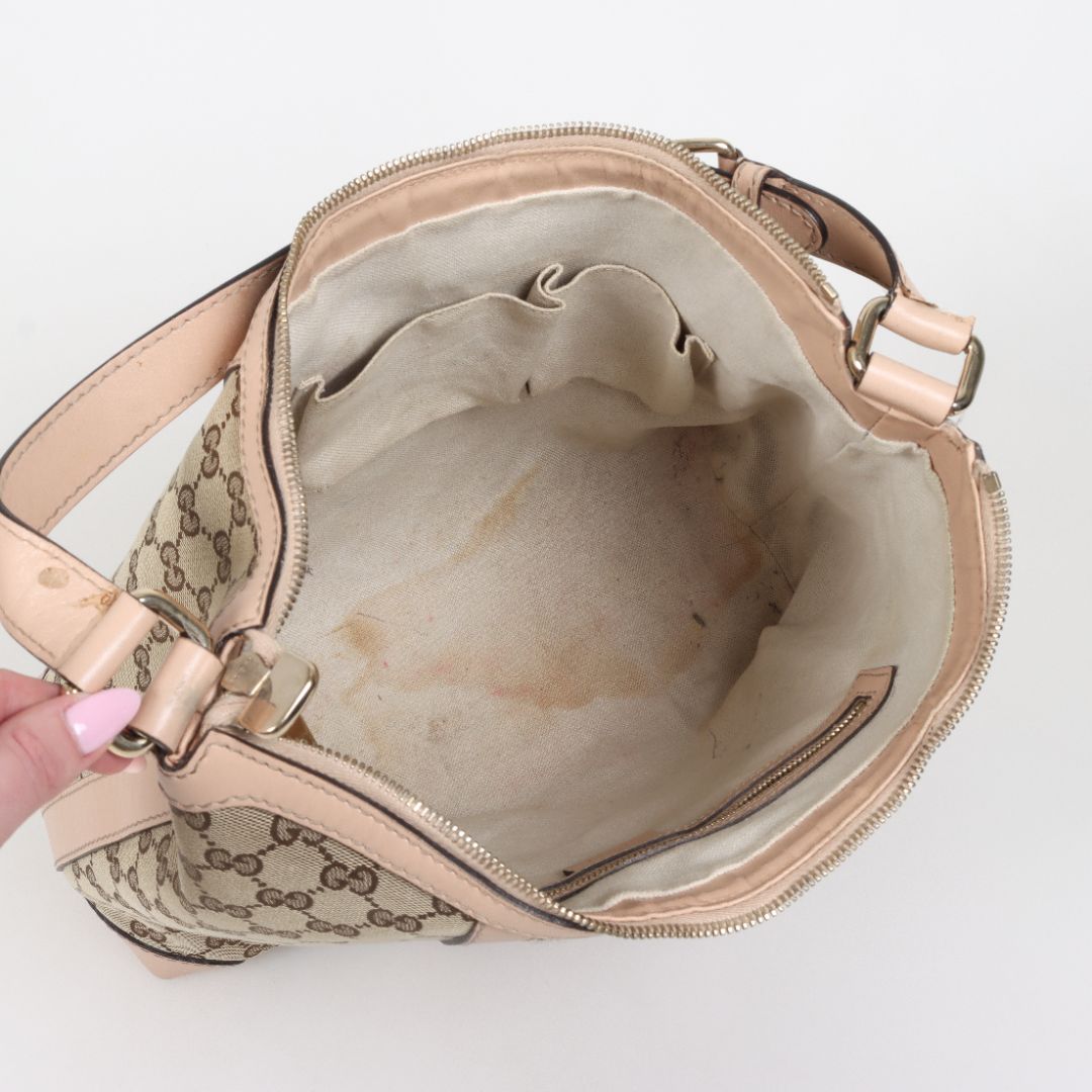 Gucci Monogram Vintage Web Hobo Bag