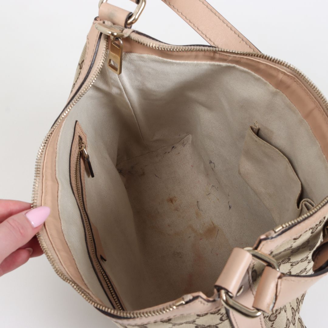 Gucci Monogram Vintage Web Hobo Bag