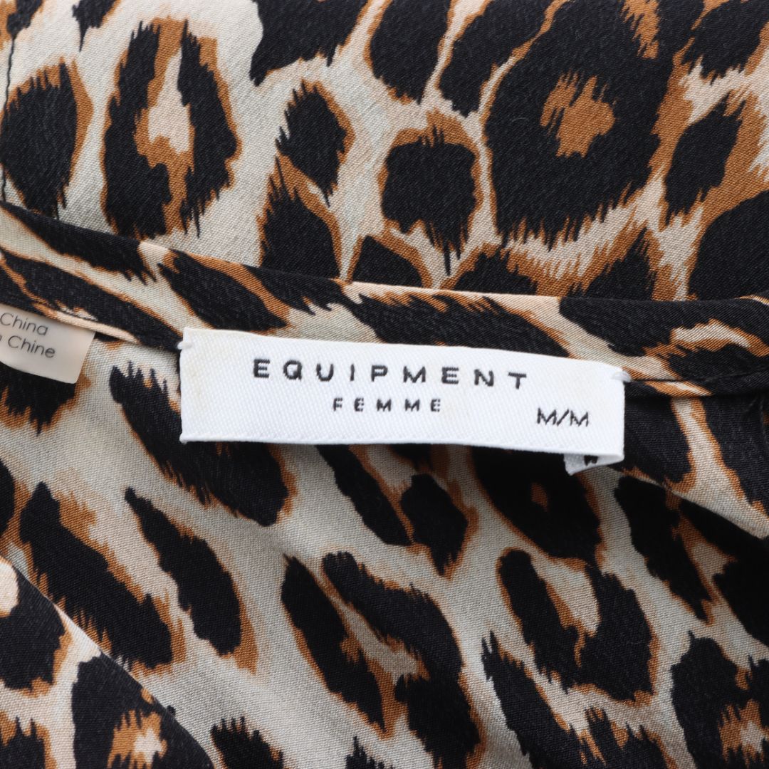 Equipment Silk Leopard Print Shift Dress Size M