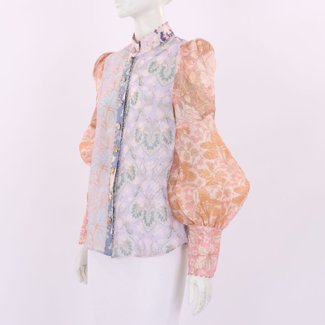Zimmermann &#39;Kaleidoscope&#39; Spliced Blouse Size 2