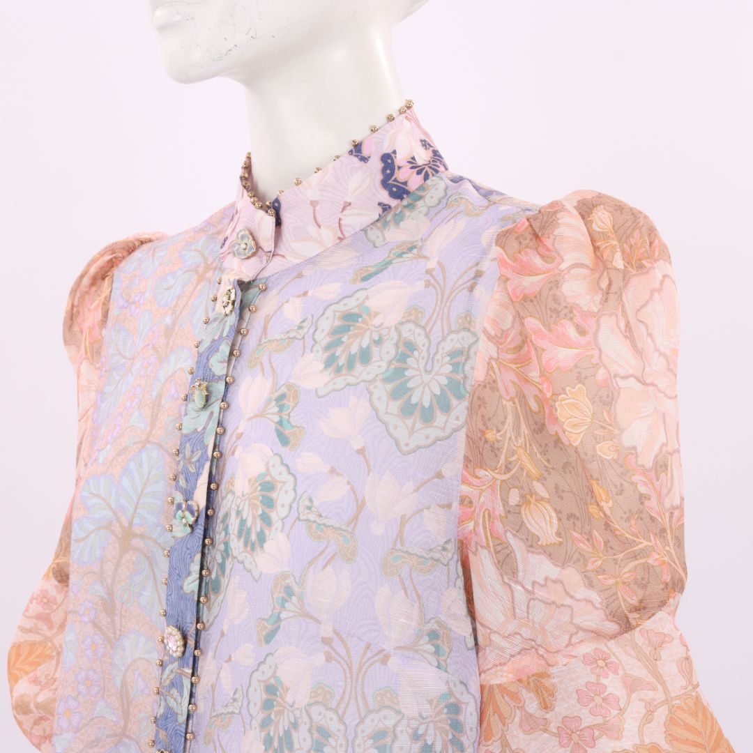 Zimmermann &#39;Kaleidoscope&#39; Spliced Blouse Size 2