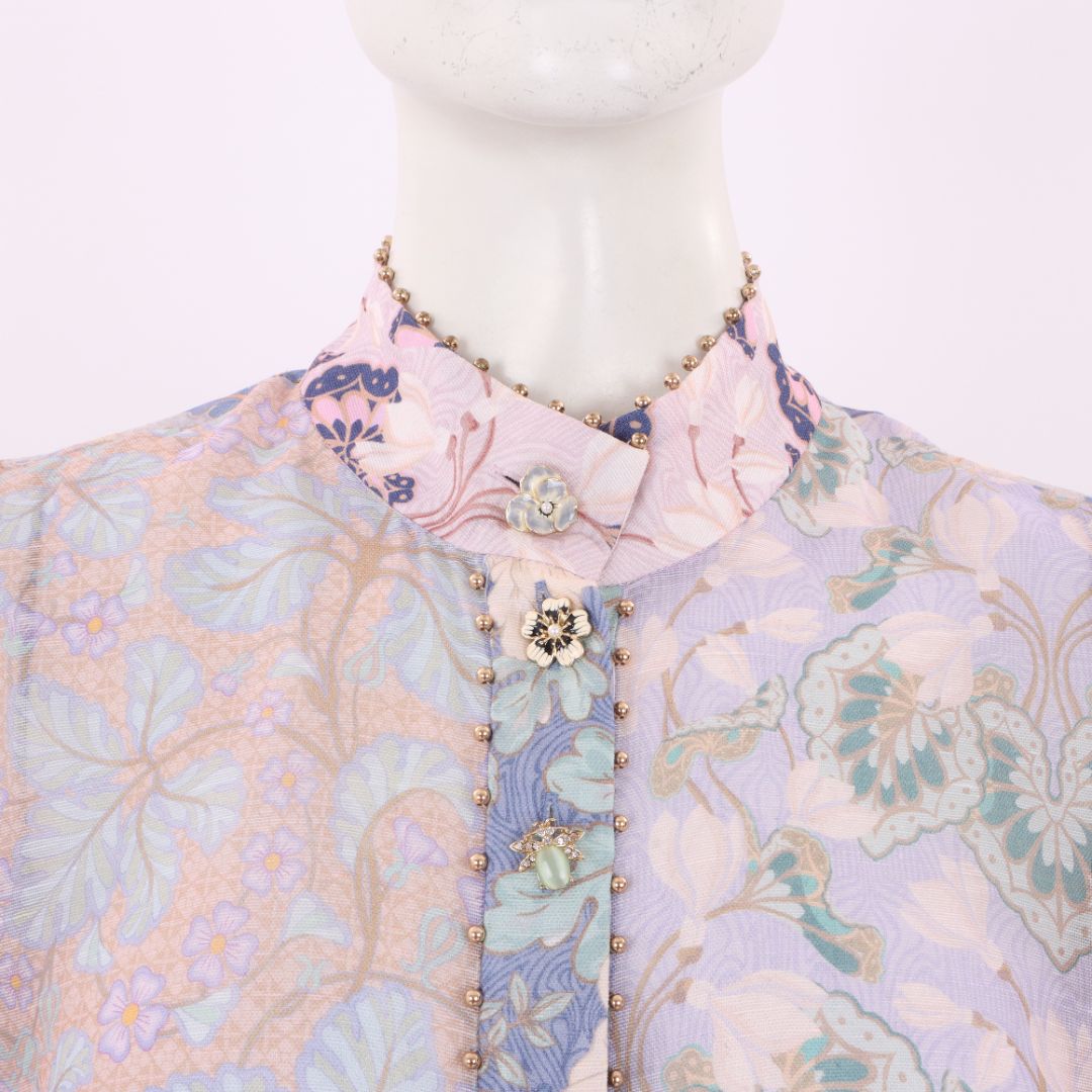 Zimmermann &#39;Kaleidoscope&#39; Spliced Blouse Size 2