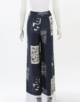 Oroton Silk Print Pants Size 12