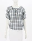 Sylvester Check Cotton Blouse Size S