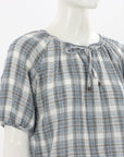 Sylvester Check Cotton Blouse Size S