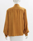 Anine Bing 'Delilah' Silk Tie Neck Blouse Size S