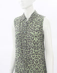 Equipment Silk Leopard Print Sleeveless Dress XS