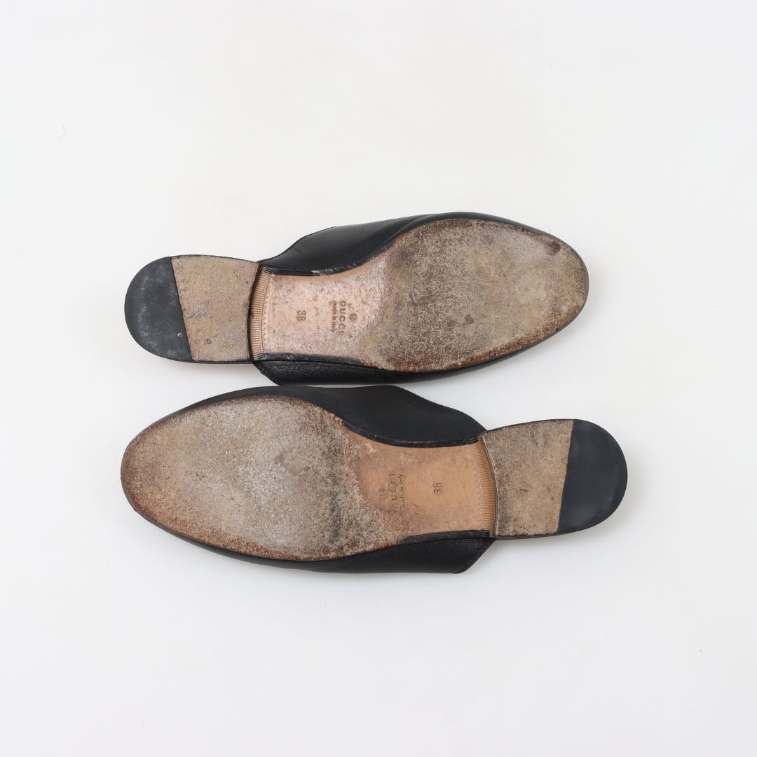 Gucci Leather Princetown Slippers Size 38