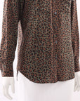 Equipment Silk Leopard Print Shirt Size Small