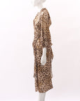 Scanlan Theodore Silk Leopard Print Wrap Dress Size 8