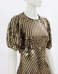 Rixo London 'Daisy' Velvet Trimmed Cutout Sequin Dress Size Small