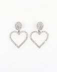 Alessandra Rich Crystal Heart Earrings