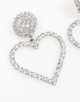 Alessandra Rich Crystal Heart Earrings