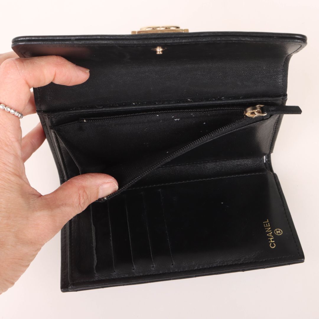 Chanel Lambskin Boy Flap Wallet
