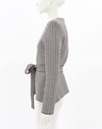 Scanlan Theodore Houndstooth Crepe Knit Jacket with Belt Size Medium