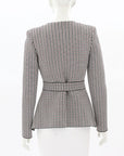 Scanlan Theodore Houndstooth Crepe Knit Jacket with Belt Size Medium