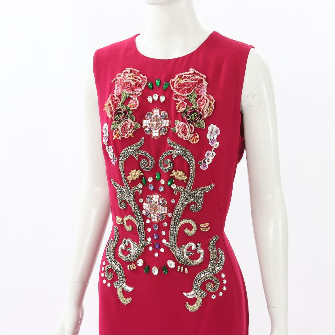 Dolce &amp; Gabbana Fluted Embellished Dress Size IT 48 | AU 16