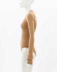 Bottega Veneta Scoop Neck Ribbed Bodysuit Size IT 38 | AU 6