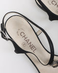 Chanel Leather T Strap Flat Sandals Size 40