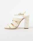 Chanel Patent Multi Strap Block Heel Sandals Size 37.5