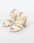 Chanel Patent Multi Strap Block Heel Sandals Size 37.5