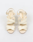 Chanel Patent Multi Strap Block Heel Sandals Size 37.5