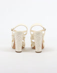 Chanel Patent Multi Strap Block Heel Sandals Size 37.5