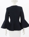 Scanlan Theodore Crepe Knit Zip Up Ruffle Jacket Size Medium