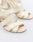 Chanel Patent Multi Strap Block Heel Sandals Size 37.5