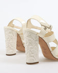 Chanel Patent Multi Strap Block Heel Sandals Size 37.5