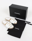 Chanel 2020 CC Crystal Espadrille Slides Size 35